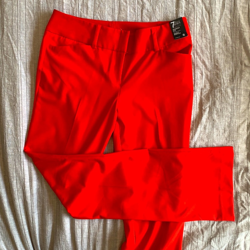 NWT NY$&Co bright red modern fit  dress pants